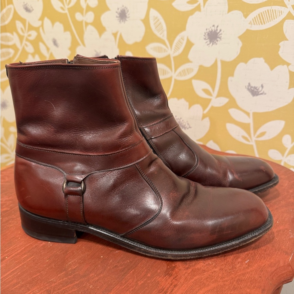 Men's Brown Vintage Leather Ankle Boots